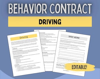 Teen Driving Contract | Behavior Contract | Includes BONUS Tools!