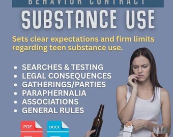 Substance Use Contract for Teen