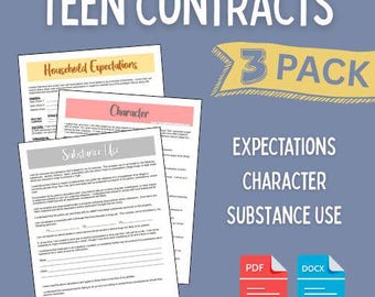 Teen Behavior Contracts: Household Expectations, Character, Substance Use