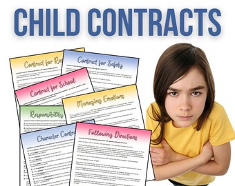 Behavior Contract for Child or Teen - 8 Printable Contracts!