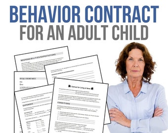Contract for an Adult Child Living at Home | Behavior Agreement for Adult Children Living with Parents | Prewritten Digital Download