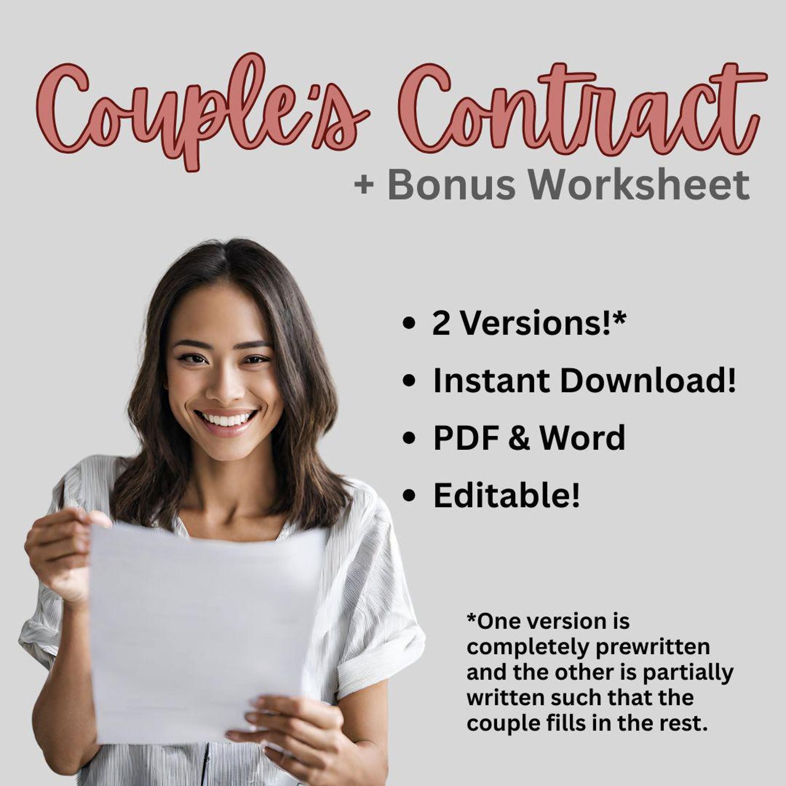 Relationship Agreement for Couples | Commitment Contract | Expectations ...