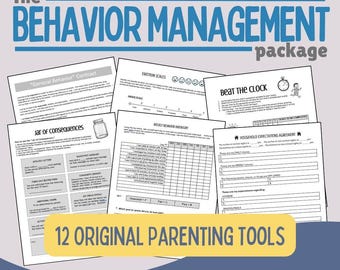 Behavior Management Package | Printable Parenting Tools, Behavior Contract, Tracking Sheets and Intervention Strategies for Kids & Teens