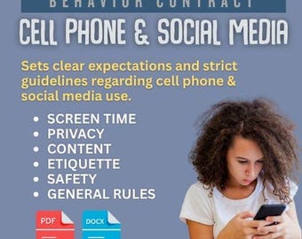 Teen Cell Phone Contract: Behavior Agreement (PDF & Word)