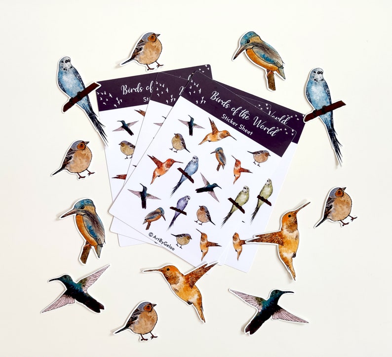 Bird Stickers / Bird Planner Stickers / Animal Stickers / Etsy