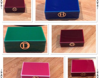 SALE: **Buy 2, get 1 Free (specific colors only)** Jewelry Box, Personalized, Hanukkah, Initial, Birthday, Mother, Daughter, Christmas