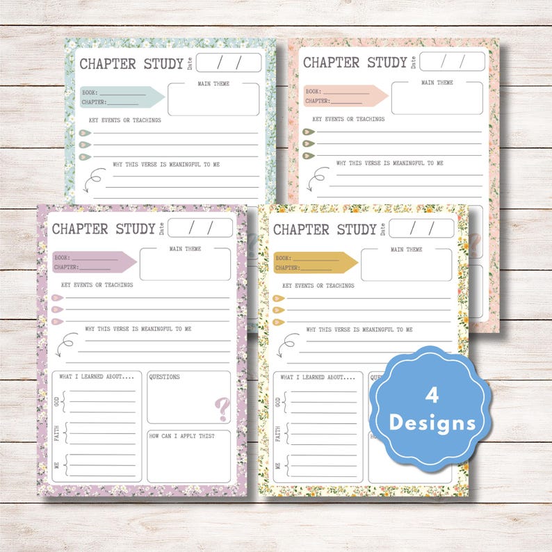 Bible Study Printable - Bible Study Guide, Chapter Study, Scripture ...