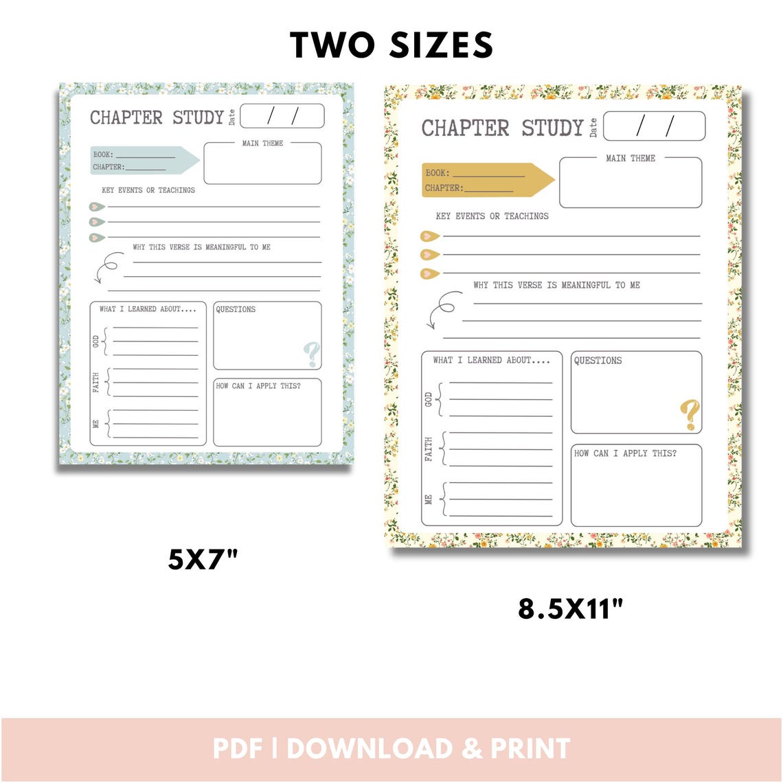 Bible Study Printable - Chapter Study Guide, Scripture Study Worksheet ...