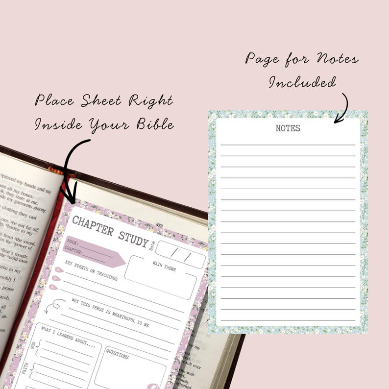 Bible Study Printable - Bible Study Guide, Chapter Study, Scripture ...