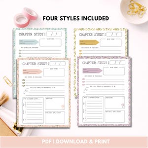 Bible Study Printable - Chapter Study Guide, Scripture Study Worksheet ...