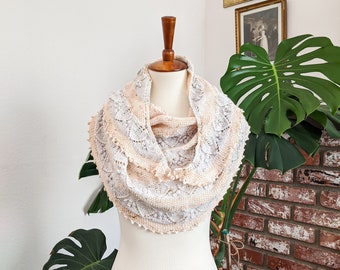 Knitting Pattern: Shortbread Shawl / Digital knitting pattern, crescent wrap, semicircle shawl, knit lace scarf