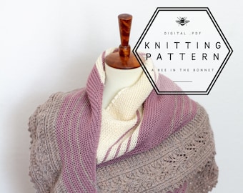 Pattern: Santa Cruz Shawl / knit shawl, lace-edged shawl, knitting pattern with chart and written instructions