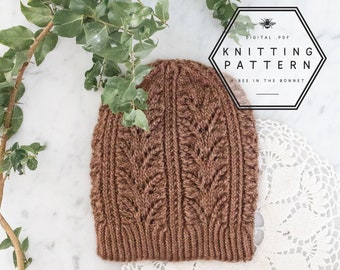 Pattern: Saticoy Hat / knit hat, lace hat, knitting pattern with chart and written instructions