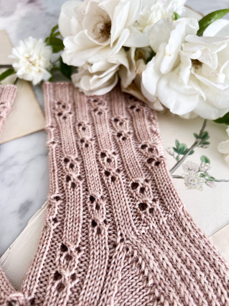Knitting Pattern: Baluster Socks / Lacy knit socks, lace knitting pattern for sock, PDF download for knitting image 6