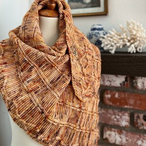 Knitting Pattern: Auklet Shawl / Digital knitting pattern, asymmetrical triangle shawl, knit lace scarf image 5