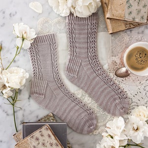 Knitting Pattern: Lucida Socks / Textured Socks Knitting Pattern, Lacy Knit Socks, Instant download image 1