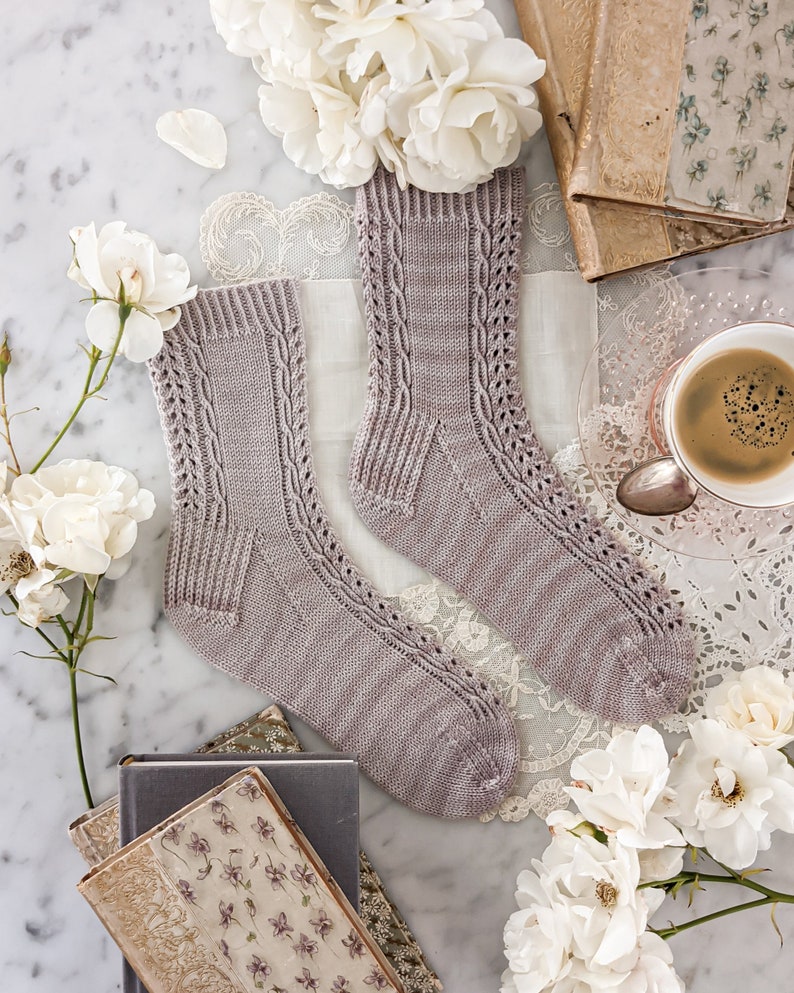 Knitting Pattern: Lucida Socks / Textured Socks Knitting Pattern, Lacy Knit Socks, Instant download image 1