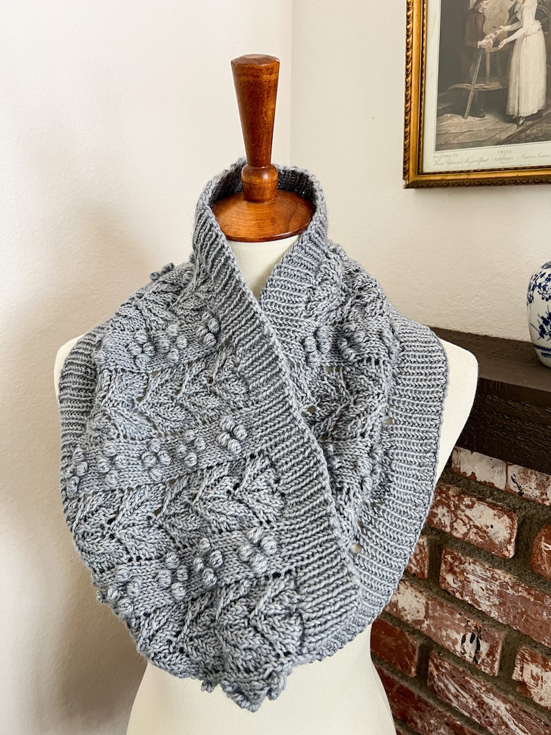 Knitting Pattern: Quercus Agrifolia Cowl / Cowl Knitting Pattern/ Textured Cowl Pattern / Digital Knitting Pattern image 1