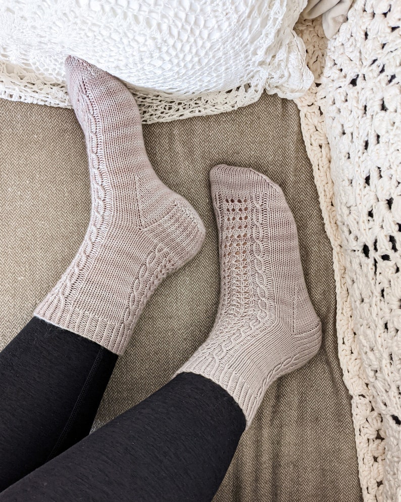 Knitting Pattern: Lucida Socks / Textured Socks Knitting Pattern, Lacy Knit Socks, Instant download image 7