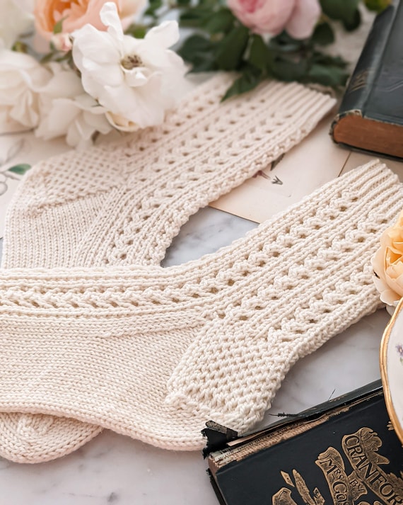 Knitting Pattern: Cromulent Socks / Textured Socks Knitting Pattern, Lacy Knit Socks, Instant download
