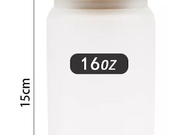 Sublimationsdruck | Rohlinge | 16 Unzen | mattiert | Glas |Becher | Dose |Bambus | Deckel mit Trinkhalm