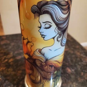 Belle | Schoonheid | Roos | Boek | Beest | Betoverd | Sprookje | Aquarel | 20 ounce | Beker