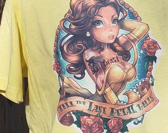 Until the last petal falls | inked | tattoo | belle | girl | babe | boss| queen| beast | stylish | cool | beauty | grunge | punk  t-shirt