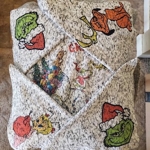 Merry Christmas, Mean Green Cartoon Holiday Christmas Fleece Blanket