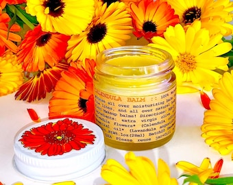Baume au calendula. Baume à base de plantes, soin botanique hydratant multi-usage entièrement naturel