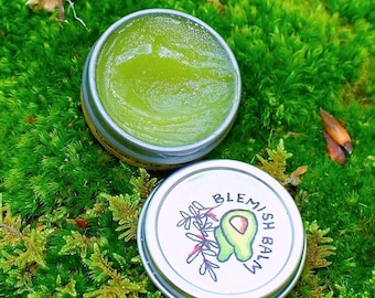 Baume anti-imperfections. Soin localisé à base de plantes, menthe poivrée, mini format de poche