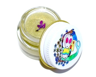 ALIEN DRIP GLOSS . ultra natural light green weird plant tinted shimmer makeup balm