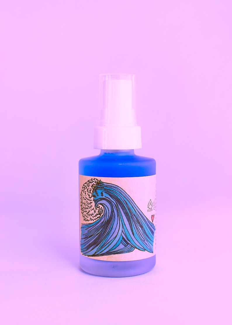 Ocean Blossom Elixir . natural botanical face mist, oil free serum made with plants image 2