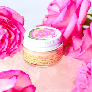 Pink Rose Highlighting Powder . all natural rose tinted blush