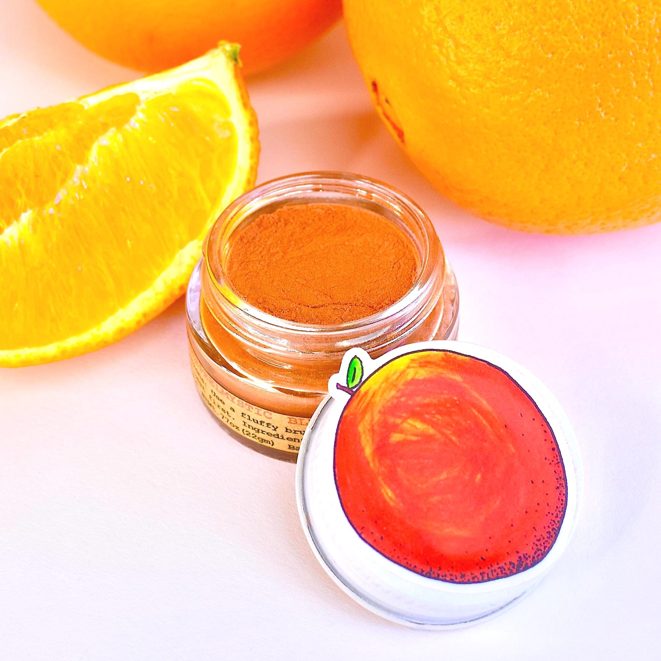 OrangePeelMystic Blush . natural tinted orange blush powder