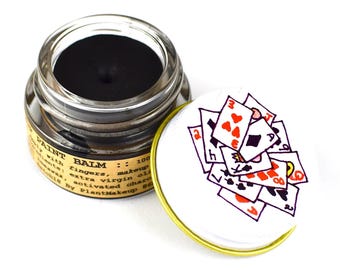 Goth Makeup Balm . botanical multi-use black lipstick, cake mascara, eyeliner