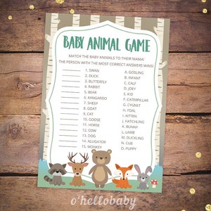 Shower De Bebe Gestation Animal Jeu Jeux De Douche De Bebe Etsy France