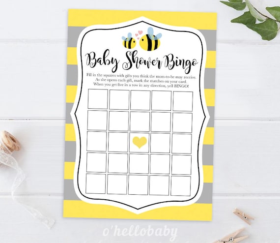 Bingo Para Imprimir Bebe Ducha Juego Juego De Bingo De Etsy
