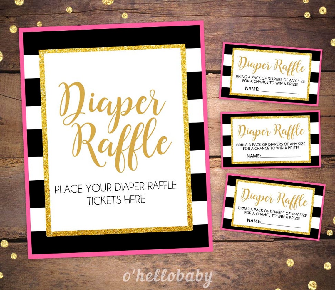 Printable Baby Shower Games Printable Diaper Raffle Baby | Etsy