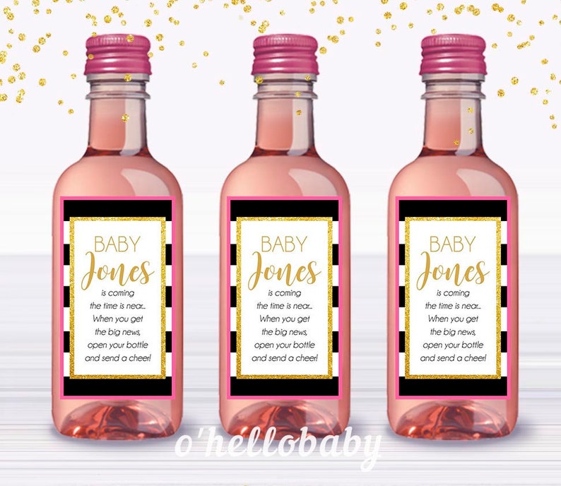 Printable Mini Wine Bottle Labels Custom Mini Wine Bottle Etsy