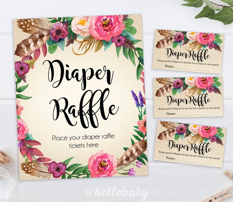 Printable Baby Shower Games Diaper Raffle Baby Shower Game Etsy