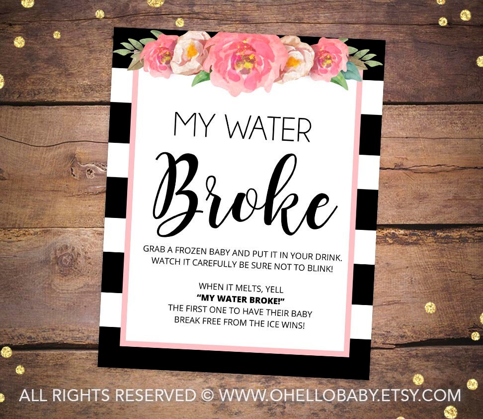 Printable Baby Shower Games Printable My Water Broke Game | Etsy