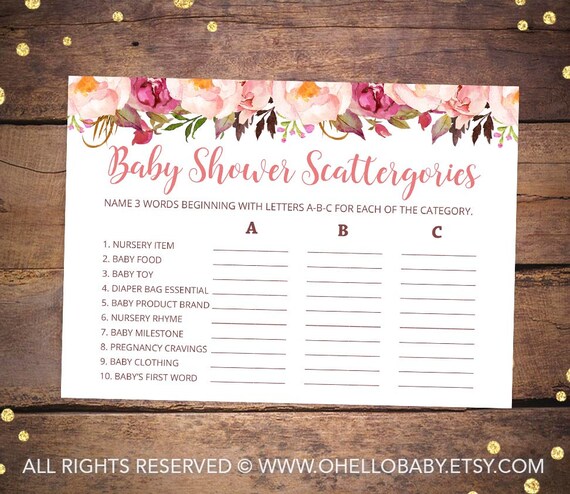 Printable Baby Shower Games Printable Baby Shower - Etsy