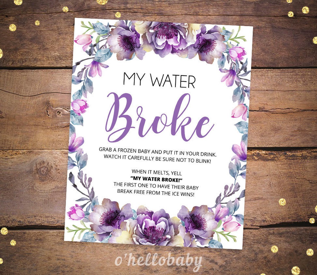 Printable Baby Shower Games Printable My Water Broke Game - Etsy