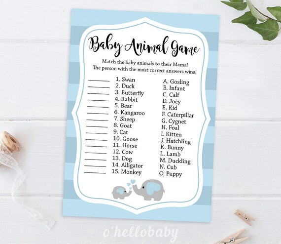 Baby Animal Names Baby Shower Game Baby Shower Games Baby - Etsy Canada Baby Animal Names Baby Shower Game Baby Shower Games Baby - Etsy Canada