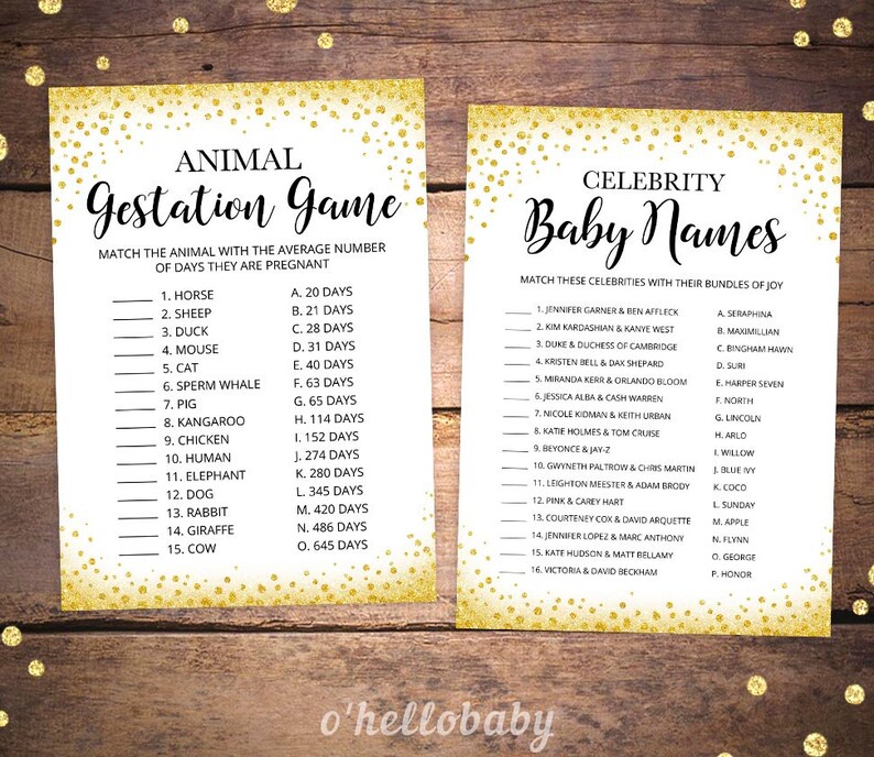 Gold Confetti Baby Shower Games 016 Printable Gold Baby Shower Games Bundle Printable Baby Shower Games Package