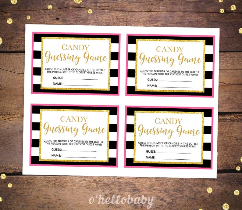 Printable Baby Shower Games Printable Candy Guessing Game - Etsy