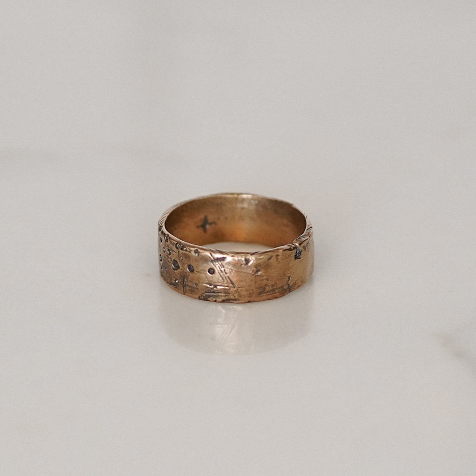 Hammered Bronze Ring Vintage Ring WEATHERED Bronze | Etsy