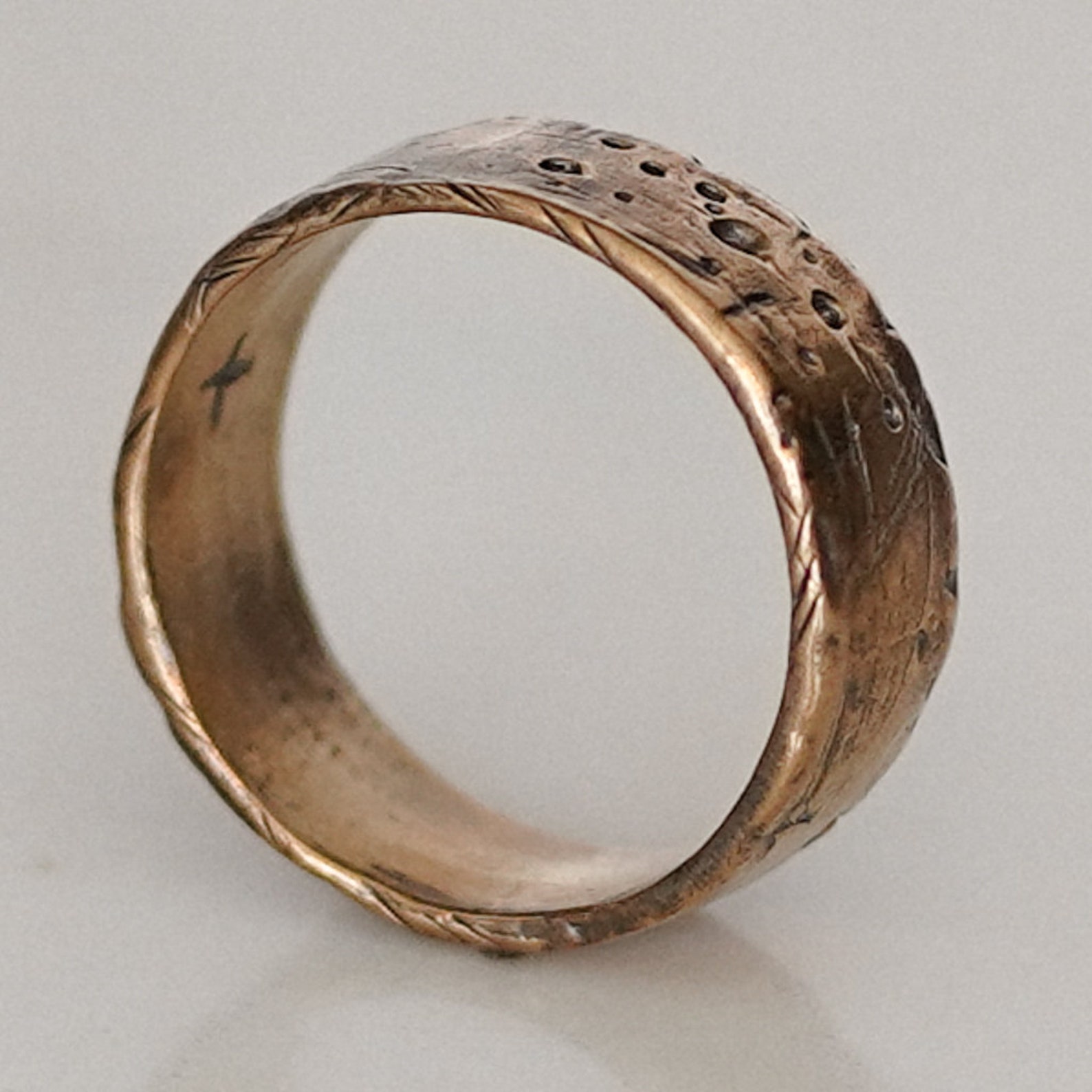 Hammered Bronze Ring Vintage Ring WEATHERED Bronze Etsy