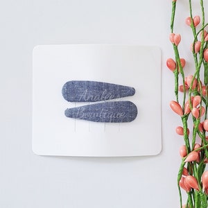 Denim snap clips, snap clips, girl clips
