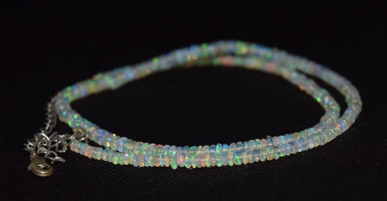 35.60 Ct 16 Natural Fire Play Welo Ethiopian Opal Beads Necklace for Women